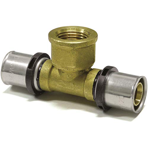 PROTECH 1 Stück Press-T-Stück mit Innengewinde 20 x 2-3/4" - 20 x 2 DVGW TH Fitting Pressfitting Kontur DVGW Zulassung T Stück | Pipetec von PROTECH