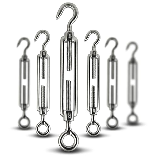 PROTECH 10 Stück Drahtspanner M6 Edelstahl A4 rostfreier V4A Drahtseil Spanner Spannschlösser Seilspanner Spannhaken Spanner für Seil von PROTECH
