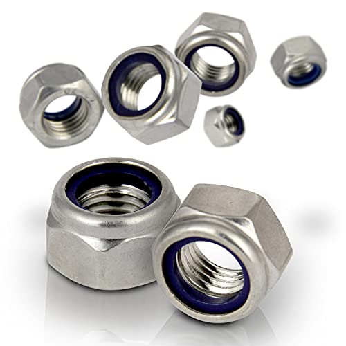 PROTECH 100 Stück Sicherungsmuttern M16 Edelstahl A2 Sechskantmuttern DIN 985 rostfreier V2A Mutter selbstsichernd PROTECH 100 Stück Sicherungsmuttern M16 Edelstahl A2 Sechskantmuttern DIN 985 rostfreier V2A Mutter selbstsichernd von PROTECH