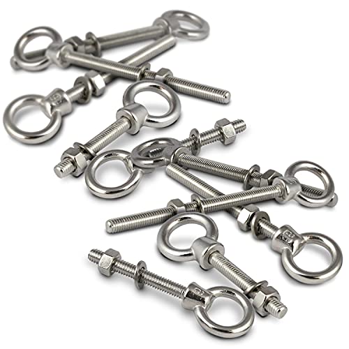 PROTECH 15 Stück Augbolzen M8x100 Metrisches Vollgewinde Ringschraube mit Mutter und Unterlegscheibe rostfreier A4 V4A Seewasserbeständig PROTECH 15 Stück Augbolzen M8x100 Metrisches Vollgewinde Ringschraube mit Mutter und Unterlegscheibe rostfreier A4 V4A Seewasserbeständig von PROTECH