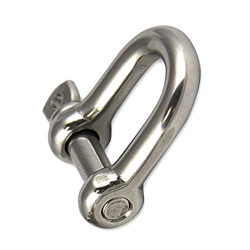 PROTECH 2 Stück Edelstahl Schäkel 4mm für Drahtseil 8mm ähnl. DIN 82101 Stahlseil Drahtseil Schaekel kurz A4 V4A von PROTECH