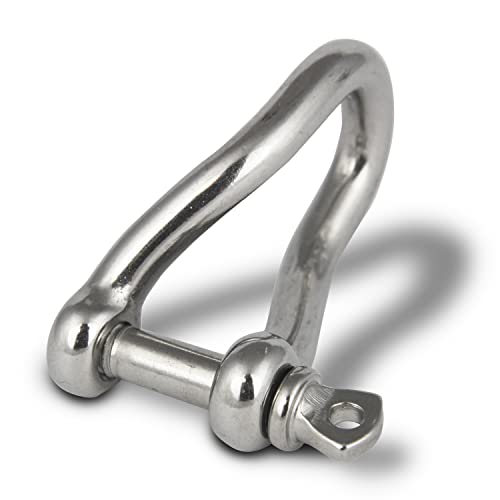 PROTECH 2 Stück Edelstahl Schäkel 5mm für Drahtseil bis 10mm Gedrehteschäkel Rundschäkel A4 V4A Schaekel gedreht von PROTECH