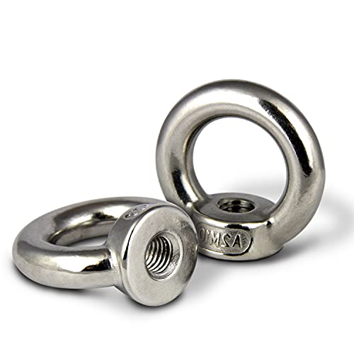 PROTECH 2 Stück Ringmuttern M16 Edelstahl rostfreier A2 V2A Ösenmutter DIN 582 Augenmutter mit Gewinde Mutter Öse Ringösen 304 poliert von PROTECH