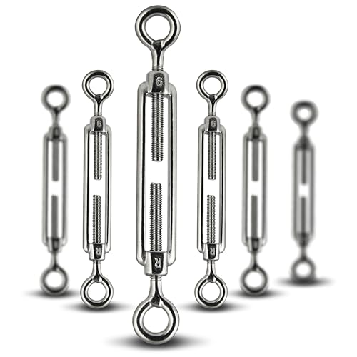 PROTECH 2 Stück Drahtspanner M6 Öse und Öse Edelstahl V4A Seilspanner Auge und Auge Spannhaken Spannschloss Spannschraube Spanner Drahtseil von PROTECH