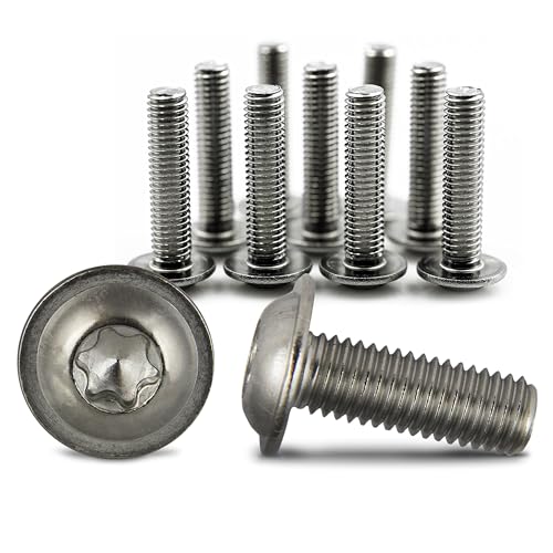 PROTECH 200 Stück Linsenkopfschrauben M6x20 Edelstahl Flansch V2A rostfreier A2 Innensechsrund Linsenschrauben Flanschschrauben ISO7380 von PROTECH