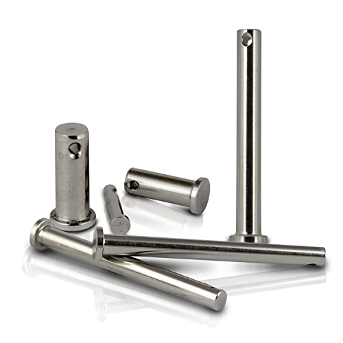 PROTECH 25 Stück Steckbolzen 8x44mm Edelstahl V4A rostfreier A4 Bolzen Splintbolzen Stecksplint Sicherungsbolzen Bolzen mit Kopf und Splintloch von PROTECH