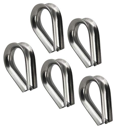 PROTECH 5 Stück Drahtseil Kauschen 18mm Edelstahl A4 rostfreier AISI316 Edelstahlkauschen Drahtseilkauschen Stahlseilkauschen von PROTECH