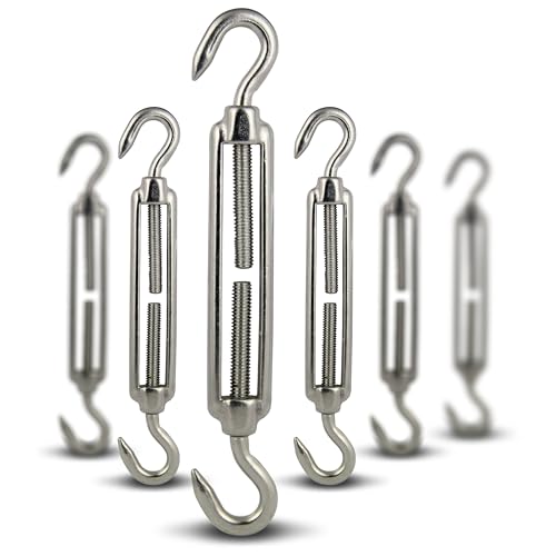 PROTECH 5 Stück Drahtspanner M4 Edelstahl A4 rostfreier V4A Drahtseil Spanner für Seil Haken und Haken Spannschlösser Seilspanner Spannhaken PROTECH 5 Stück Drahtspanner M4 Edelstahl A4 rostfreier V4A Drahtseil Spanner für Seil Haken und Haken Spannschlösser Seilspanner Spannhaken von PROTECH