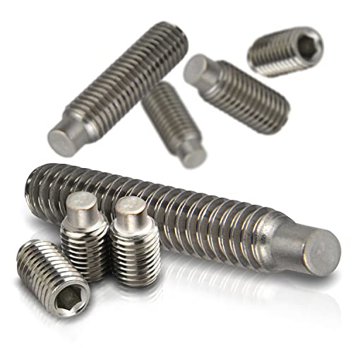 PROTECH 50 Stück M8x12 Gewindestifte mit Innensechskant und Zapfen DIN 915 Edelstahl A2 V2A Rostfrei Madenschrauben von PROTECH
