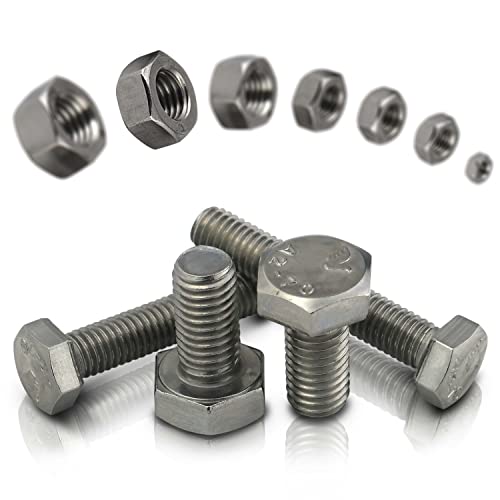 PROTECH 50 Stück Sechskantschrauben M10x60 mit Muttern M10 DIN 934 Sechskant Schrauben DIN 933 Set Edelstahl Gewindeschrauben A2 Sechskantmutter PROTECH 50 Stück Sechskantschrauben M10x60 mit Muttern M10 DIN 934 Sechskant Schrauben DIN 933 Set Edelstahl Gewindeschrauben A2 Sechskantmutter von PROTECH