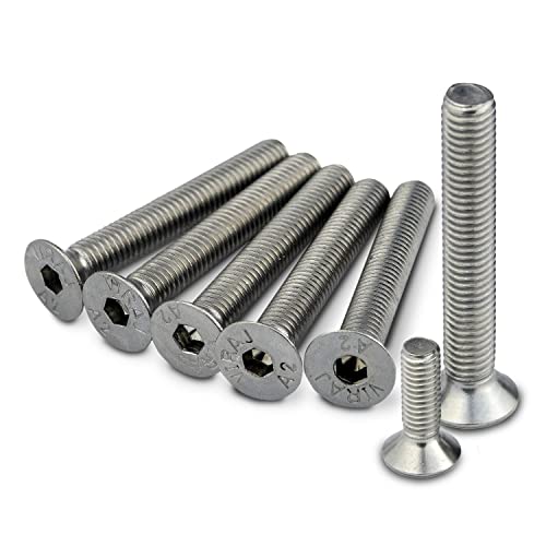 PROTECH 50 Stück Senkkopfschrauben M10x50 rostfreier Edelstahl A2 Vollgewinde Senkschrauben mit Innensechskant DIN 7991 von PROTECH