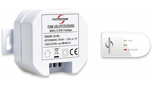 PROTECTOR AS-6020.3, Funk Abluftsteuerung mit Fensterkontaktschalter und patentierter Umstecksicherung - Sicherer Fensterkontaktschalter. von PROTECTOR