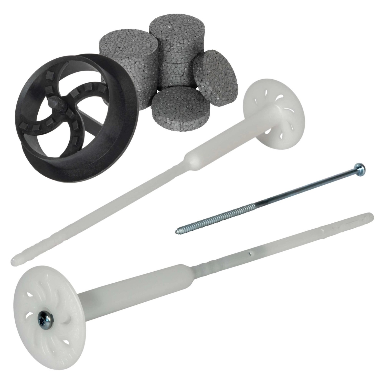 PROTEKTOR 100x Dämmstoff-Schraubdübel Set Ø8x320mm Vormontiert inkl. 200x Rondelle + Fräser von PROTEKTOR