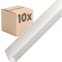 PROTEKTOR 3741 PVC Einfassprofil, Abschlussprofil 12,5mm für Gipskartonplatten - 200cm 10 Stück Weiß von PROTEKTOR