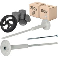 PROTEKTOR Dämmstoff-Schraubdübel für Fassadendämmung mit verzinkter Stahlschraube - 32cm, 100 Dübel + 200 Rondelle + 1 Fräser, Weiß PROTEKTOR Dämmstoff-Schraubdübel für Fassadendämmung mit verzinkter Stahlschraube - 32cm, 100 Dübel + 200 Rondelle + 1 Fräser, Weiß von PROTEKTOR