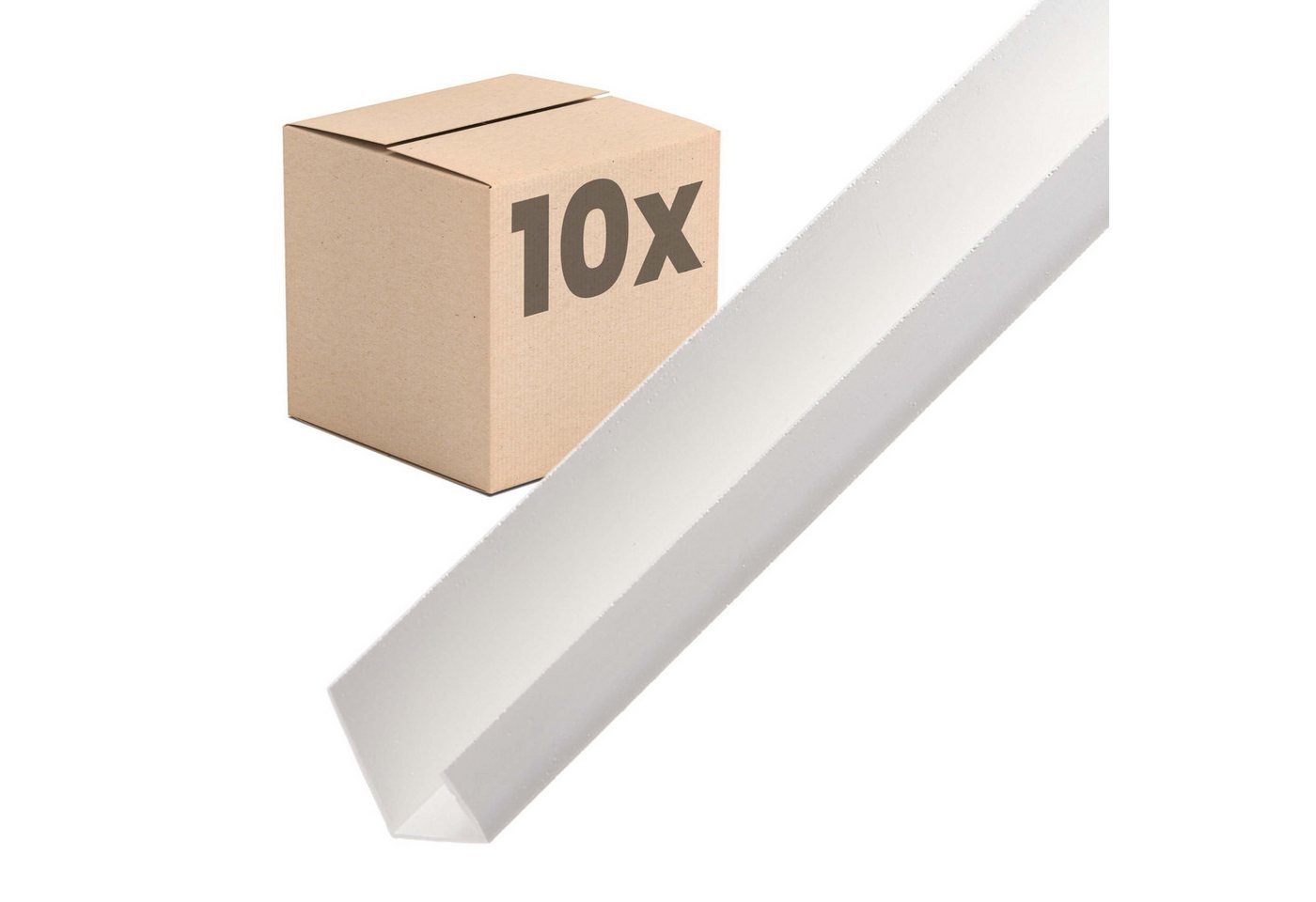 PROTEKTOR Profil (3741 PVC Einfassprofil, Abschlussprofil 12,5mm für Gipskartonplatten, 10-St), Kantenschutz für Rigips, Trockenbau von PROTEKTOR