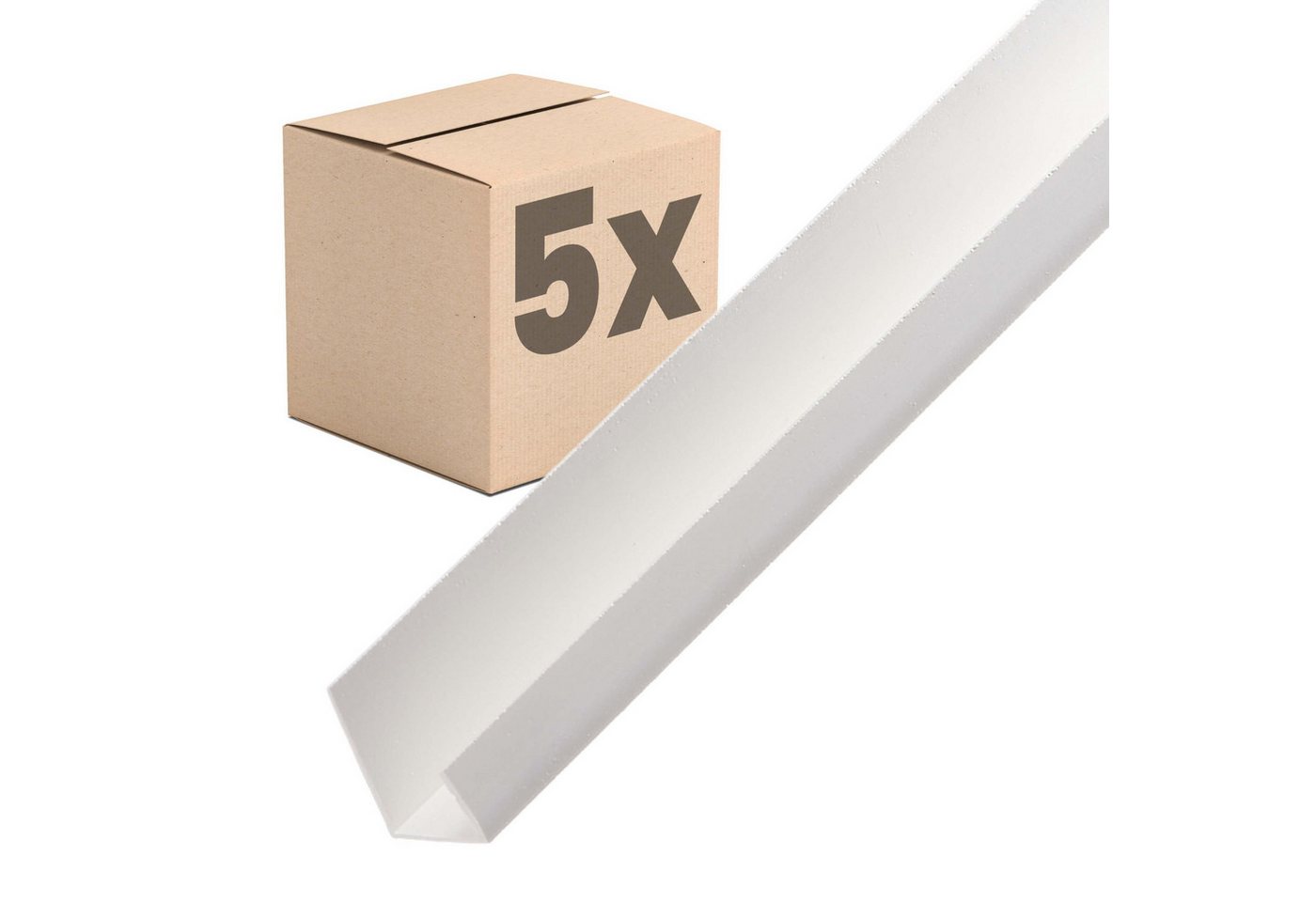 PROTEKTOR Profil (3741 PVC Einfassprofil, Abschlussprofil 12,5mm für Gipskartonplatten, 5-St), Kantenschutz für Rigips, Trockenbau von PROTEKTOR