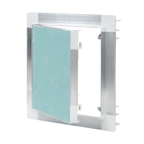 PROTEKTOR Revisionsklappe 20x20cm Silber Revisionstür mit 12mm Gipskartonplatte Einlage, mit Schnappverschluss von PROTEKTOR