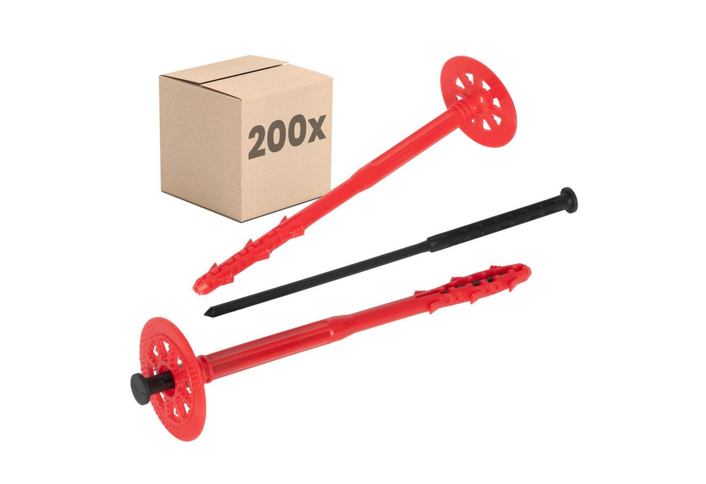 PROTEKTOR Schrauben- und Dübel-Set Dämmstoffdübel Ø10mm, Schlagdübel mit Kunststoffnagel für WDVS, (Dämmstoffdübel 200 Stück Ø10x200mm, 200 St., Fassadendübel für WDVS und zur Befestigung von Fassadendämmung), ETA-zertifizierte Schlagdübel Tellerdübel für alle Nutzungskategorien PROTEKTOR Schrauben- und Dübel-Set Dämmstoffdübel Ø10mm, Schlagdübel mit Kunststoffnagel für WDVS, (Dämmstoffdübel 200 Stück Ø10x200mm, 200 St., Fassadendübel für WDVS und zur Befestigung von Fassadendämmung), ETA-zertifizierte Schlagdübel Tellerdübel für alle Nutzungskategorien von PROTEKTOR