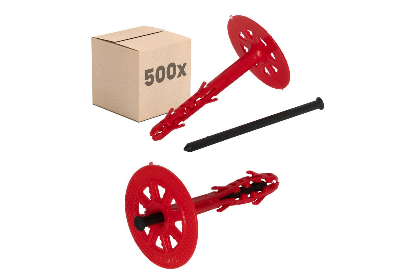 PROTEKTOR Schrauben- und Dübel-Set Dämmstoffdübel Ø10mm, Schlagdübel mit Kunststoffnagel für WDVS, (Dämmstoffdübel 500 Stück Ø10x100mm, 500 St., Fassadendübel für WDVS und zur Befestigung von Fassadendämmung), ETA-zertifizierte Schlagdübel Tellerdübel für alle Nutzungskategorien PROTEKTOR Schrauben- und Dübel-Set Dämmstoffdübel Ø10mm, Schlagdübel mit Kunststoffnagel für WDVS, (Dämmstoffdübel 500 Stück Ø10x100mm, 500 St., Fassadendübel für WDVS und zur Befestigung von Fassadendämmung), ETA-zertifizierte Schlagdübel Tellerdübel für alle Nutzungskategorien von PROTEKTOR