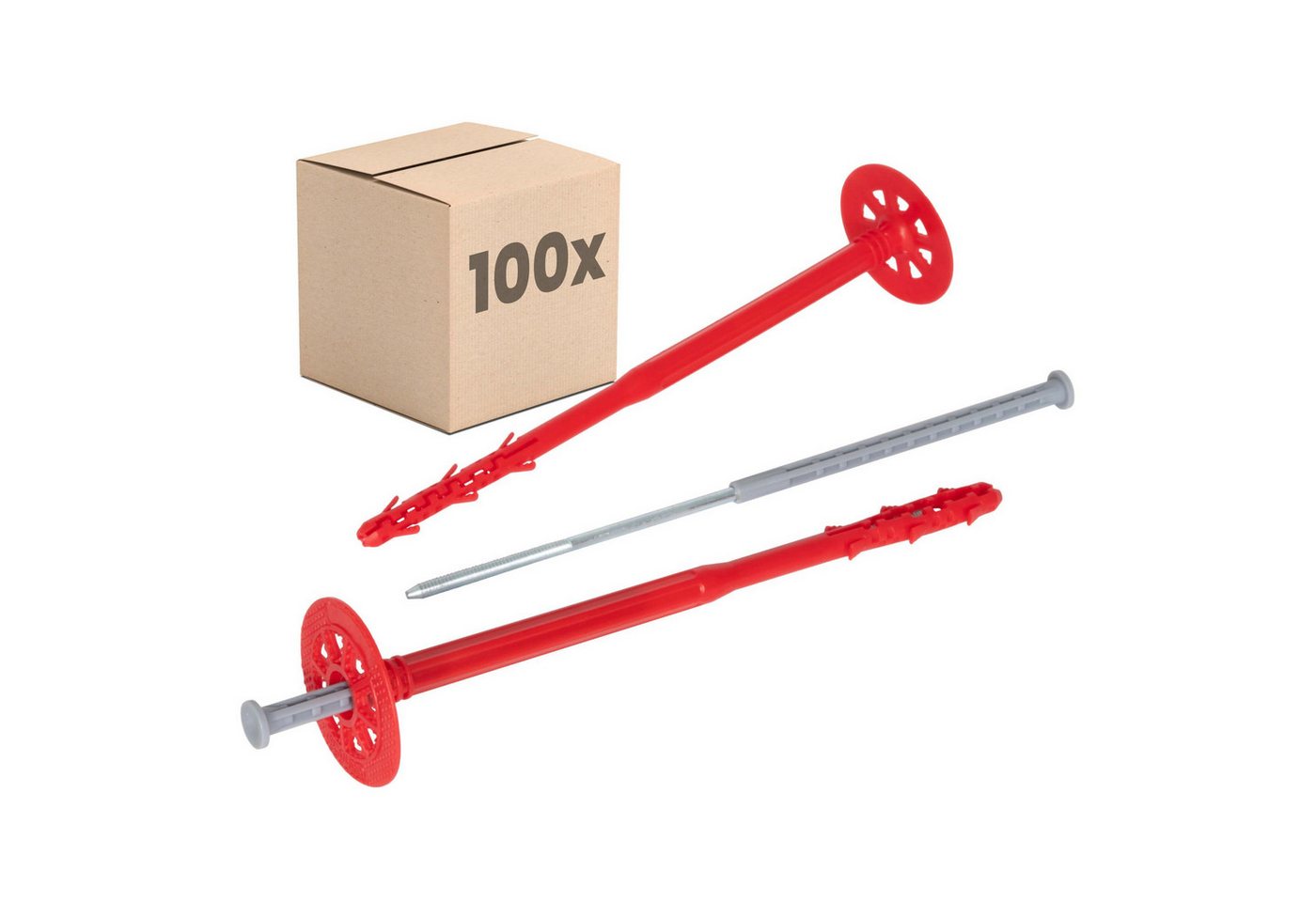 PROTEKTOR Schrauben- und Dübel-Set Dämmstoffdübel Ø10mm, Schlagdübel mit Stahlnagel für WDVS, (Dämmstoffdübel 100 Stück Ø10x200mm, 100 St., Fassadendübel für WDVS und zur Befestigung von Fassadendämmung), ETA-zertifizierte Schlagdübel Tellerdübel für alle Nutzungskategorien PROTEKTOR Schrauben- und Dübel-Set Dämmstoffdübel Ø10mm, Schlagdübel mit Stahlnagel für WDVS, (Dämmstoffdübel 100 Stück Ø10x200mm, 100 St., Fassadendübel für WDVS und zur Befestigung von Fassadendämmung), ETA-zertifizierte Schlagdübel Tellerdübel für alle Nutzungskategorien von PROTEKTOR