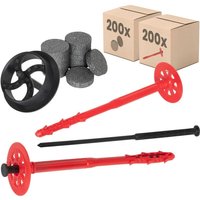 Protektor Dämmstoffdübel Optimierte - Set Ø8x220mm Kunststoffnagel (200 St + 200 Rond. + 1 Fräser) von PROTEKTOR