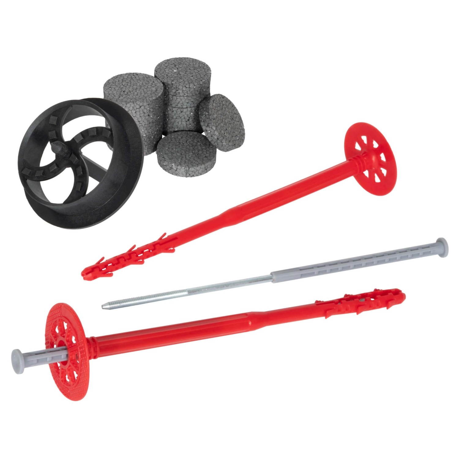 Protektor Dämmstoffdübel Set Ø10x260mm Stahlnagel 100 St + 200 Rondelle + 1 Fräser von PROTEKTOR