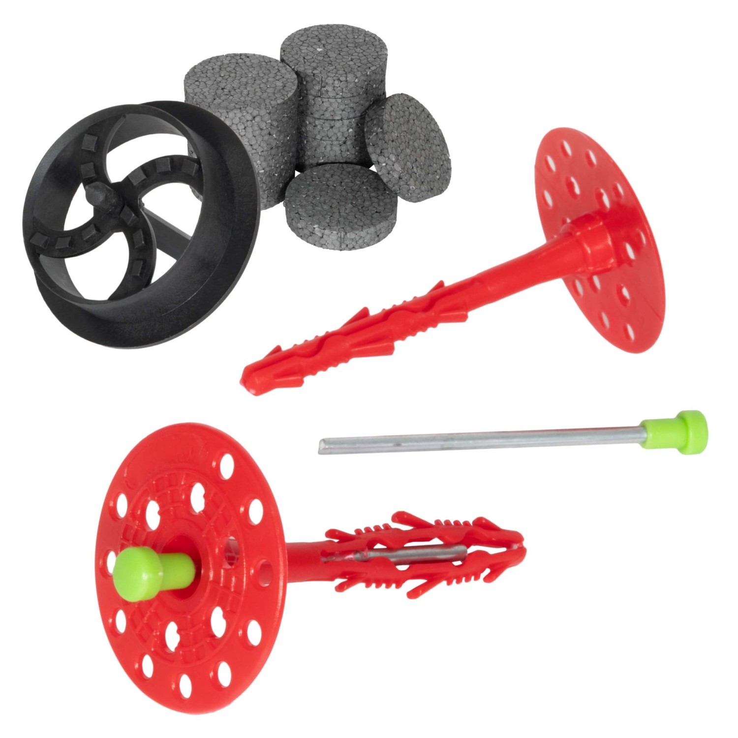 Protektor Dämmstoffdübel Set Ø8x140mm Stahlnagel 500 St + 600 Rondelle + 1 Fräser von PROTEKTOR