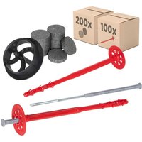 Protektor Dämmstoffdübel Universell - Set Ø10x300mm Stahlnagel (100 St + 200 Rondelle + 1 Fräser) von PROTEKTOR