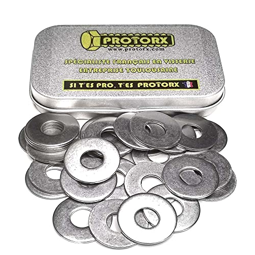 Unterlegscheiben, Metall, Edelstahl, M8: (Innendurchmesser = 8,4 mm x Außendurchmesser = 22 mm), 20 Stück, breit, flach, Typ "L" aus Edelstahl A2 | Karosseriewerkstatt | Korrosionsschutz für den von PROTORX