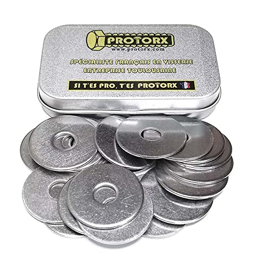 Unterlegscheiben Metall Edelstahl M8: Box 20 Stück extra groß (Durchmesser = 8.4 mmxDurchmesser außen = 30 mm), flach,Karosserie DIY Reparatur,Korrosionsschutz außen und innen von PROTORX