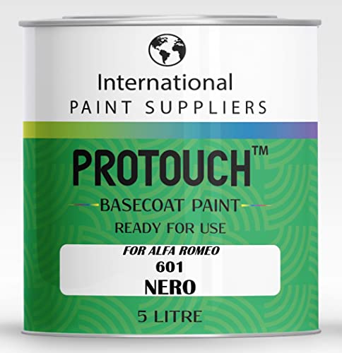 PROTOUCH FÜR ALFA ROMEO 601 NERO BASECOAT RFU NUTZUNG SCHLÄSSIGER BILLACK 5L BURK von PROTOUCH