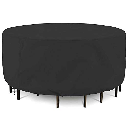 PROUH 180x74cm Abdeckung für Gartenmöbel Rund, Abdeckplane Gartenmöbel Wasserdicht, Abdeckhaube Gartenmöbel, Winddicht Garten Gartenmöbel Abdeckung von PROUH