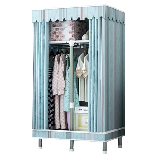 PROUH Kleiderschrank Stoffschrank Mit Kleiderstange Stabil Und Ablage, Kleiderschrank Stoff Mit Metallgestell, Faltschrank Für Schlafzimmer, Ankleidezimmer (D) von PROUH