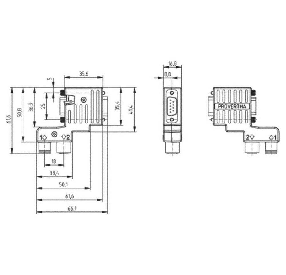 PROVERTHA Steckdose Provertha 40-1492122 Sensor-/Aktor-Steckverbinder, unkonfektioniert A, Provertha I-NET von PROVERTHA