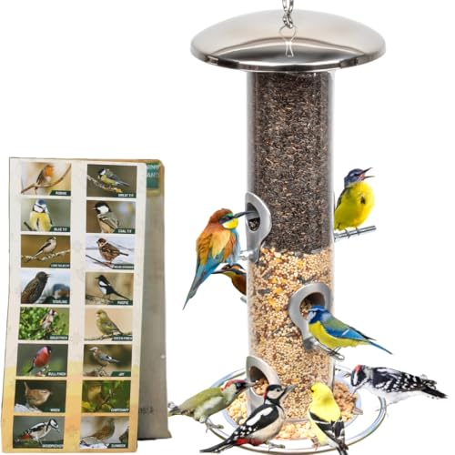 PROVIDE Vogelfutterstation Futterstation Futterstation für Draußen, leicht zu öffnender Vogelfutterspender für den Garten, Sonnenblumenherz und Mix-Samen, Goldfinch Vogelfutterstation von PROVIDE