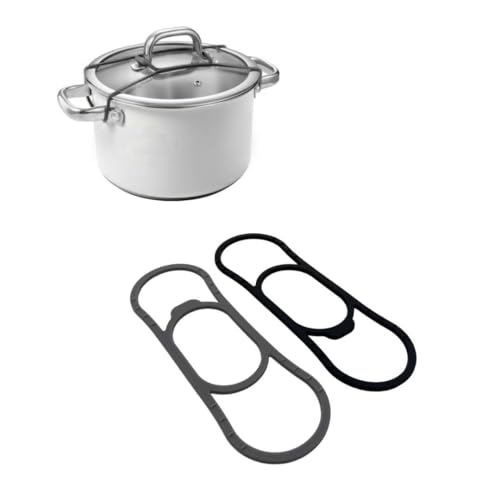 PROVISO TOOLS Befestigungsband für Topfdeckel, Topfdeckelhalter, Deckelhalter, Silikondeckel, Topfdeckel Organizer, wiederverwendbar/hitzebeständig - kleine und mittlere Töpfe schwarz/grau von PROVISO TOOLS