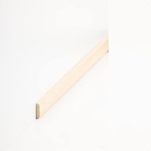 Abdeckleiste Massivholz 4 x 18 x 2000 mm Massivholz Abachi zum Kleben, Schrauben & Nageln Sockelleiste by PROVISTON 50 Meter | 25 Stück von PROVISTON