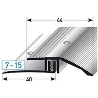Proviston - Anpassungsprofil 44 x 7 - 15 x 900 mm Aluminium eloxiert Höhenausgleichsprofil Edelstahlfarbend Ausgleichsprofil Proviston - Anpassungsprofil 44 x 7 - 15 x 900 mm Aluminium eloxiert Höhenausgleichsprofil Edelstahlfarbend Ausgleichsprofil von PROVISTON