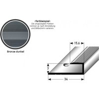 Proviston - Einfassprofil 34 x 7 x 1000 mm Aluminium eloxiert Abschlussprofil Silber Geriffelt Gebohrt Proviston - Einfassprofil 34 x 7 x 1000 mm Aluminium eloxiert Abschlussprofil Silber Geriffelt Gebohrt von PROVISTON