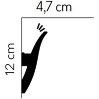 Proviston - Lichtleiste Polystyrol 47 x 120 x 2000 mm Weiß Indirekte Beleuchtung von PROVISTON