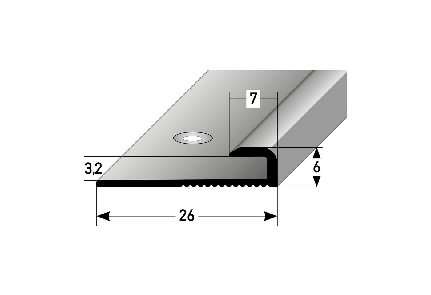 PROVISTON Abschlussprofil 3 x 6 x 26 x 2700 mm Alu eloxiert Spez.emailliert Schwarz Gebohrt PROVISTON Abschlussprofil 3 x 6 x 26 x 2700 mm Alu eloxiert Spez.emailliert Schwarz Gebohrt von PROVISTON