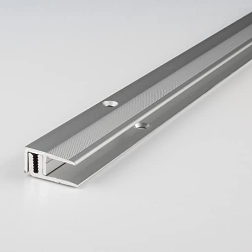 PROVISTON | Abschlussprofil | Aluminium eloxiert | Silber | Breite 21 mm | Höhe 7-15 mm | Länge 1000 mm | Gebohrt | Einfassprofil | Einschubprofil | Abschlussleiste | Bodenprofil | 1 Stück von PROVISTON
