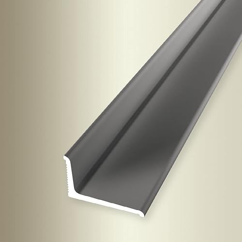 PROVISTON | Abschlussprofil | Breite: 18 mm | Höhe: 12 mm | Länge: 2700 mm | Aluminium eloxiert | Wandabschlussprofil | Glatt | Drehbar | Edelstahl | Selbstklebend von PROVISTON