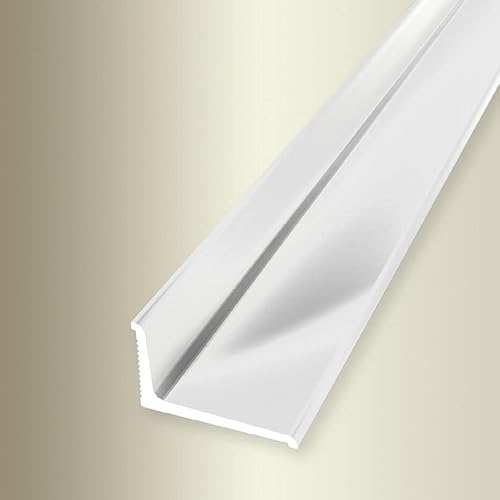 PROVISTON | Abschlussprofil | Breite: 18 mm | Höhe: 12 mm | Länge: 2700 mm | Aluminium pulverbeschichtet | Wandabschlussprofil | Glatt | Drehbar | Weiß | Selbstklebend von PROVISTON