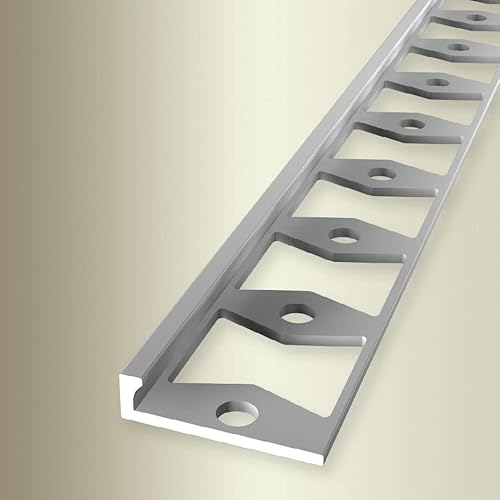 PROVISTON | Abschlussprofil | Breite: 21 mm | Höhe: 2 mm | Länge: 2500 mm | Aluminium eloxiert | Doppel-K-Profil | Edelstahl | Geschlossen Gestanzt von PROVISTON