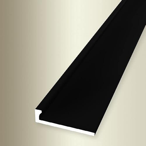 PROVISTON | Abschlussprofil | Breite: 21 mm | Höhe: 3 mm | Länge: 2500 mm | Aluminium pulverbeschichtet | Ungestanztes Profil | Schwarz | Ungebohrt von PROVISTON