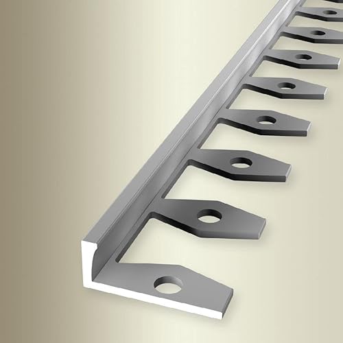 PROVISTON | Abschlussprofil | Breite: 22.5 mm | Höhe: 10.3 mm | Länge: 2500 mm | Aluminium eloxiert | Biegbares Profil | Silber | Offen Gestanzt von PROVISTON