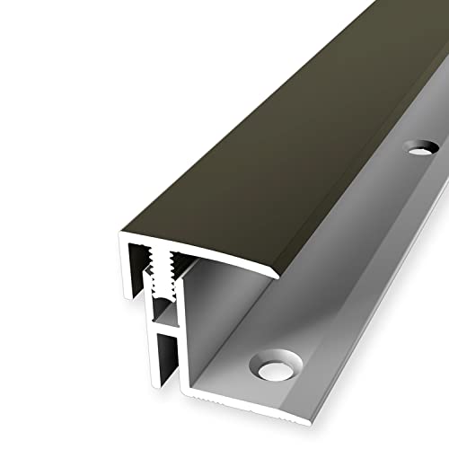 PROVISTON | Abschlussprofil | Parkettausgleich | Breite: 21 mm | Höhenausgleich: 17-22 mm | Länge: 1000 mm | Aluminiumprofil | Bronze | 1 Stück von PROVISTON