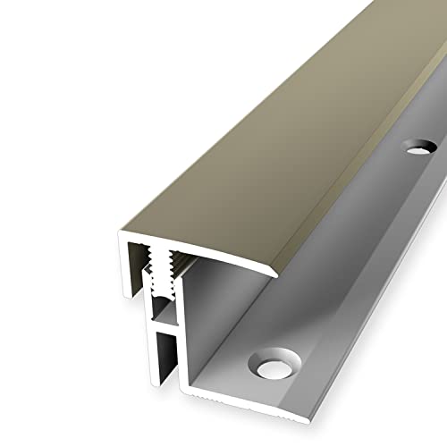 PROVISTON | Abschlussprofil | Parkettausgleich | Breite: 21 mm | Höhenausgleich: 17-22 mm | Länge: 1000 mm | Aluminiumprofil | Sand | 1 Stück von PROVISTON